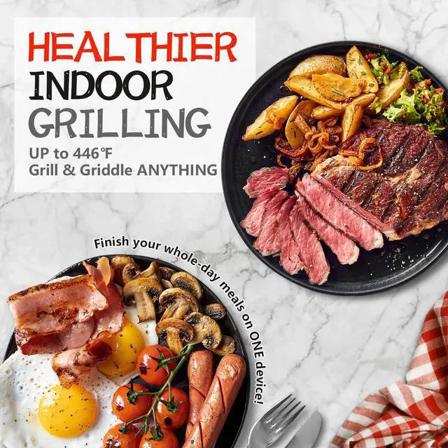 Alt view image 5 of 7 - Smokeless Indoor Grill, 1500W Electric Grill Korean BBQ Grill,Black