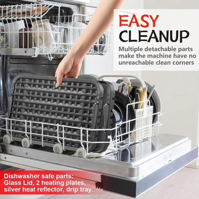 Alt view image 6 of 7 - Smokeless Indoor Grill, 1500W Electric Grill Korean BBQ Grill,Black