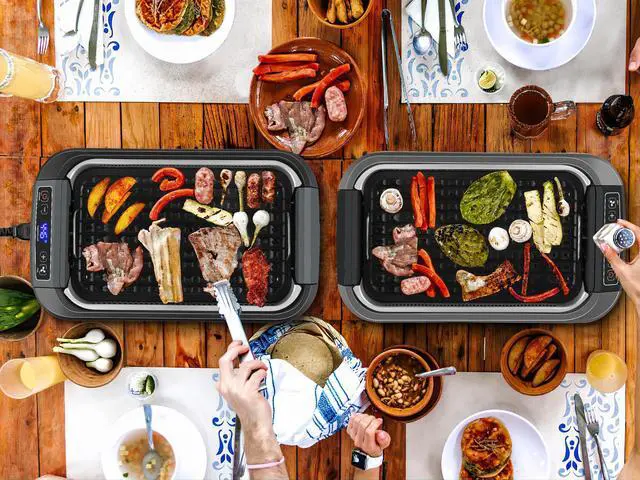 Alt view image 7 of 7 - Smokeless Indoor Grill, 1500W Electric Grill Korean BBQ Grill,Black