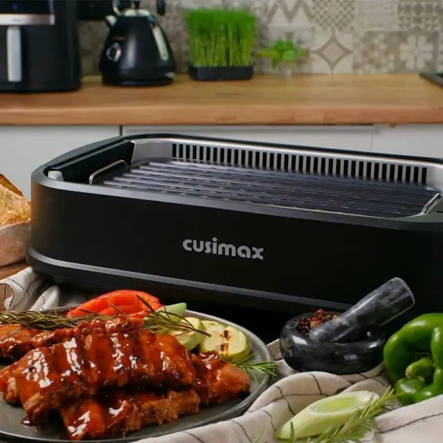 Alt view image 7 of 7 - Indoor Grill, Smokeless Grill Indoor, 1500W Electric Grill Griddle