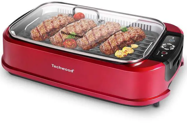 Main image of Smokeless Indoor Grill, 1500W Electric Grill Portable Korean Grill Non-Stick Grill Plates with Temperature Control, Removable Drip Tray, Tempered Glass Lid, Dishwasher-Safe