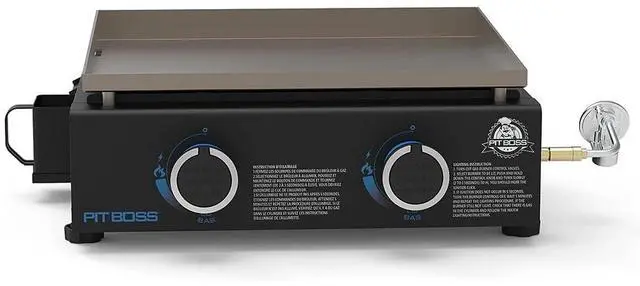 Main image of 2-Burner Propane Gas Portable Tabletop Griddle Grill with Soft Cover, 265-Sq. In. (18.5' L x 14.33' W) Cooking Space, 18,000 BTU, for Tailgating, Camping, and Traveling, Black