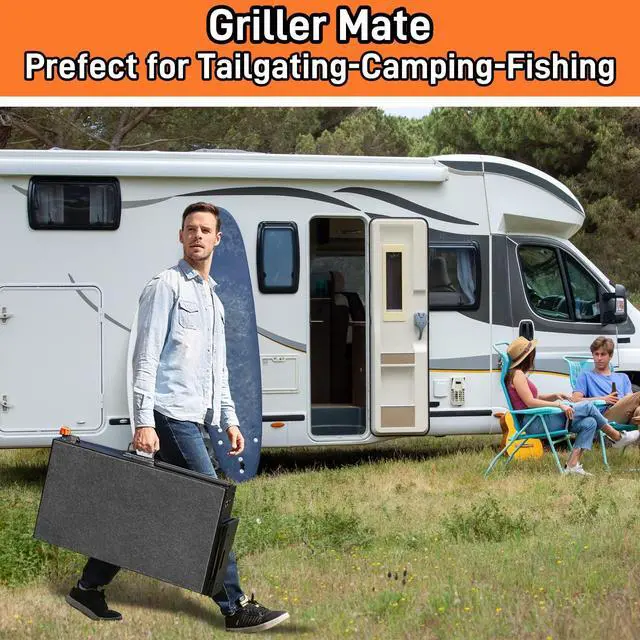Alt view image 6 of 6 - Grill Table for Blackstone Griddle, Portable Grill Cart with Caddy