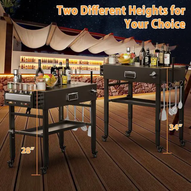 Alt view image 2 of 7 - Quick-Fold Grill Cart for Ninja Woodfire & Blackstone