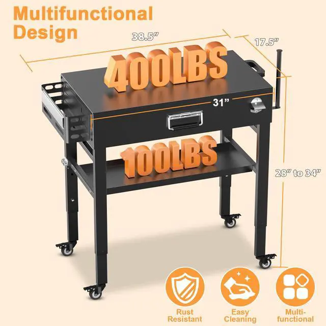 Alt view image 3 of 7 - Quick-Fold Grill Cart for Ninja Woodfire & Blackstone