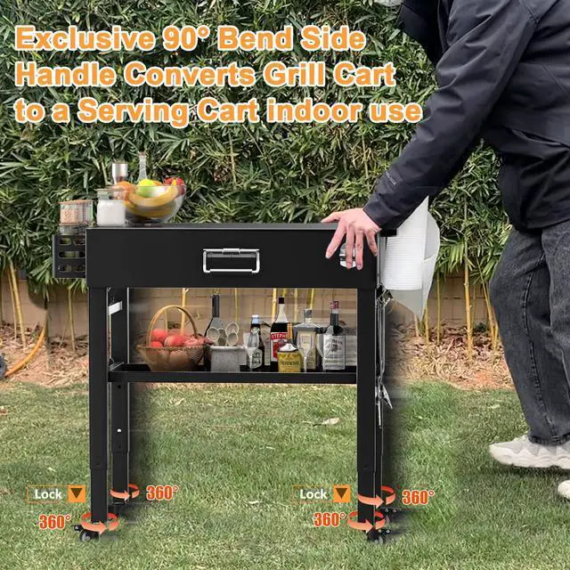 Alt view image 4 of 7 - Quick-Fold Grill Cart for Ninja Woodfire & Blackstone