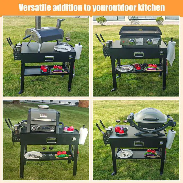Alt view image 5 of 7 - Quick-Fold Grill Cart for Ninja Woodfire & Blackstone