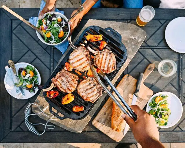 Alt view image 3 of 7 - Sportsmans Pro Cast Iron Grill - Portable Charcoal Grill with Removable Grate & Dual Air Vents - Heavy-Duty Outdoor Cooking - 9 Inches x 16.75 Inches