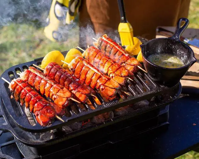 Alt view image 5 of 7 - Sportsmans Pro Cast Iron Grill - Portable Charcoal Grill with Removable Grate & Dual Air Vents - Heavy-Duty Outdoor Cooking - 9 Inches x 16.75 Inches