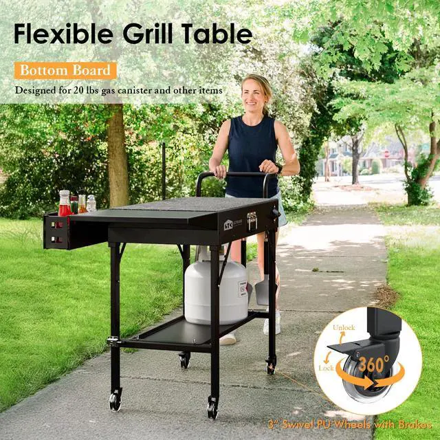 Alt view image 7 of 7 - Grill Cart for Blackstone Griddle, Portable Outdoor Grill Table