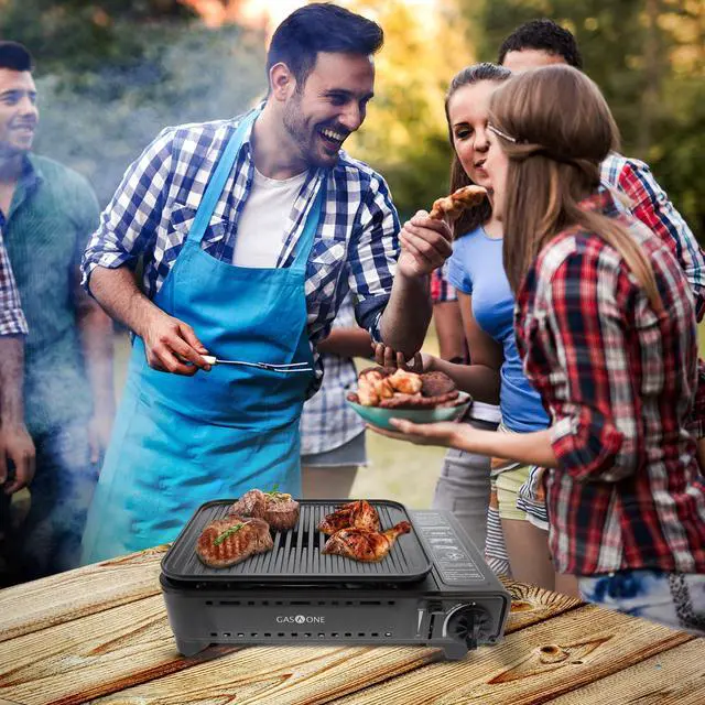 Alt view image 4 of 7 - GasOne Propane or Butane Grill Stove GS-2400P Dual Fuel Portable Camping Grill Gas Stove with Carrying Case