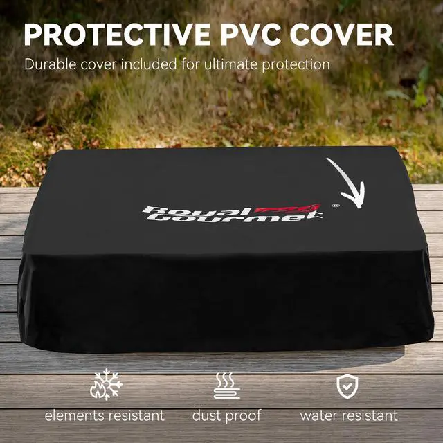 Alt view image 5 of 7 - PD1301R 3-Burner Tabletop Propane Gas Griddle with Cover