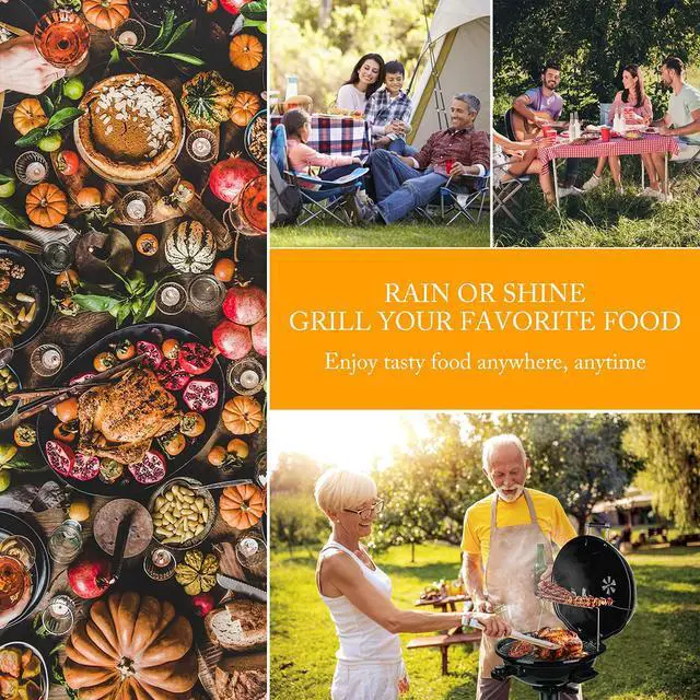 Alt view image 6 of 7 - Electric BBQ Grill 15-Serving Indoor/Outdoor Electric Grill for Indoor & Outdoor Use, Double Layer Design, Portable Removable Stand Grill, 1600W (Stand Black BBQ Grills)