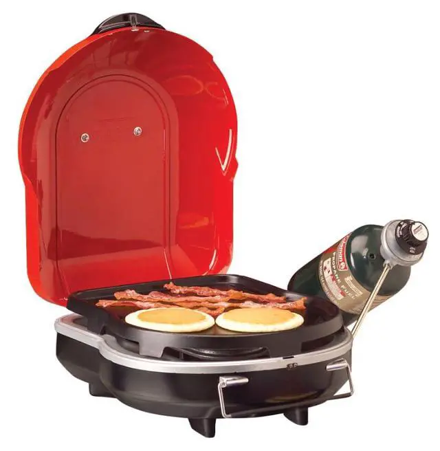 Alt view image 2 of 6 - Fold N Go 6,000 BTU Portable Propane Grill, Lightweight Gas Grill with Push-Button Starter & Adjustable Horseshoe Burner, Great for Camping, Tailgating, Grilling, BBQ