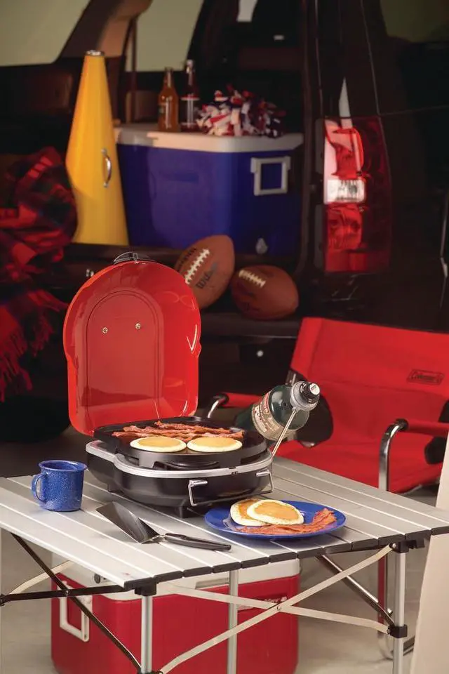 Alt view image 6 of 6 - Fold N Go 6,000 BTU Portable Propane Grill, Lightweight Gas Grill with Push-Button Starter & Adjustable Horseshoe Burner, Great for Camping, Tailgating, Grilling, BBQ