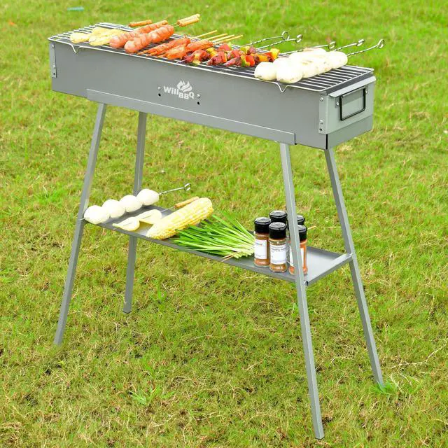 Alt view image 2 of 7 - Charcoal Grill, Portable Outdoor BBQ Grill with Dual Air Vents