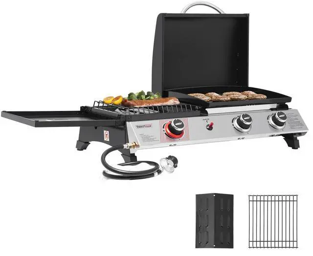 Main image of PD1305H 3-Burner Propane Gas Grill, Griddle Combo with Lid
