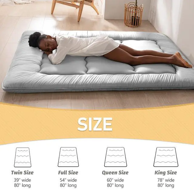 Alt view image 4 of 7 - Floor Mattress 4" Thick Full Size Foldable Futon Mattress