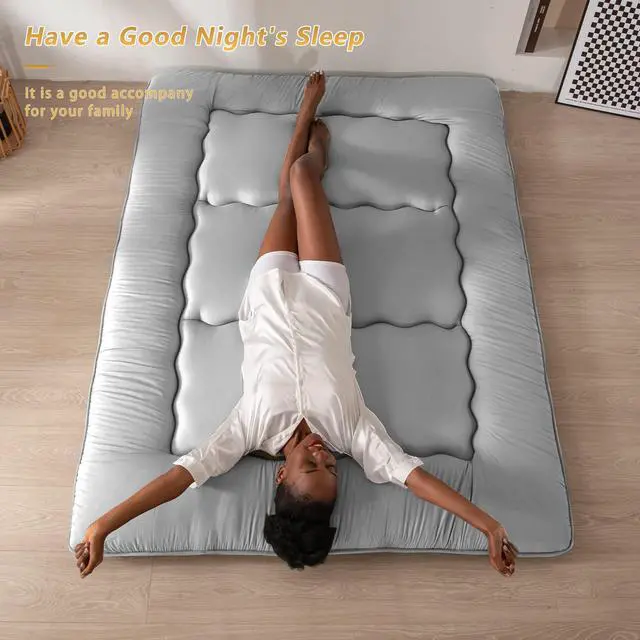 Alt view image 7 of 7 - Floor Mattress 4" Thick Full Size Foldable Futon Mattress