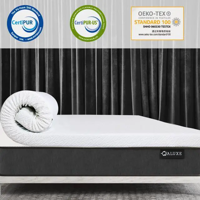Alt view image 2 of 6 - 3 Inch Gel Memory Foam Mattress Topper Twin XL Size High Density Cooling Pad Pressure Relief Bed Topper (with Removable & Washable Bamboo Cover)