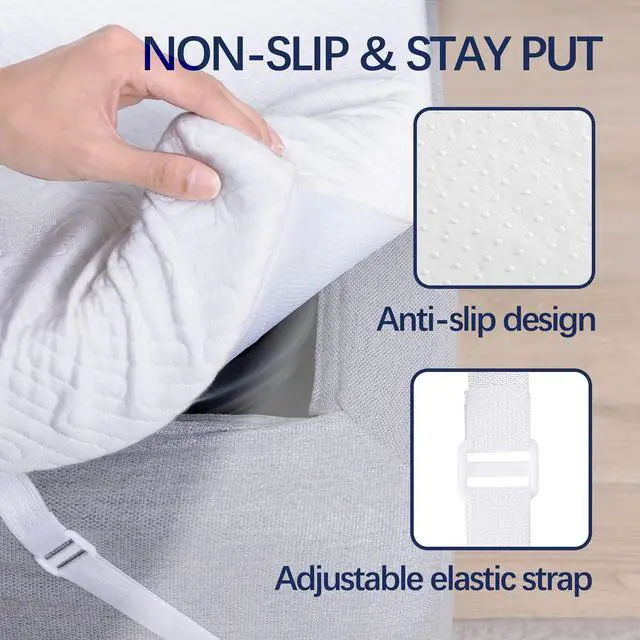Alt view image 4 of 6 - 3 Inch Gel Memory Foam Mattress Topper Twin XL Size High Density Cooling Pad Pressure Relief Bed Topper (with Removable & Washable Bamboo Cover)
