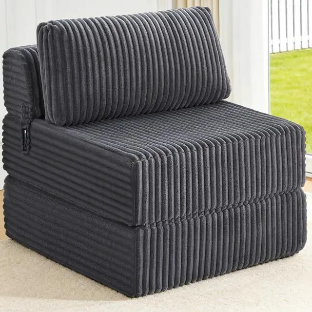 Main image of Convertible 4-in-1 Folding Sofa Bed Boneless Sleeper Chair Couch Foldable Chaise Lounger & Mattress Pocket Coils+Foam Fill Medium Support, No Assembly for Living Room/Bedroom, Single