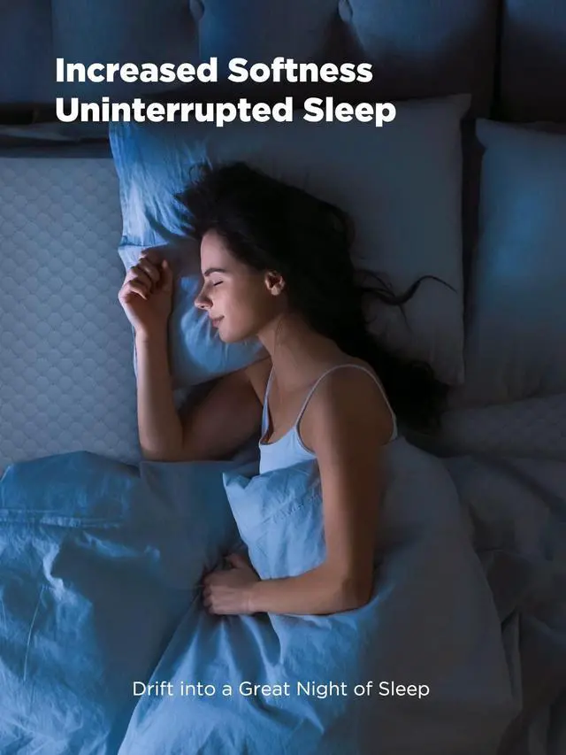 Alt view image 3 of 7 - Queen Mattress Topper, 3 Inch Gel Memory Foam Mattress Topper for Pressure Relief, Premium Soft Cooling Sleep, Non-Slip Design with Removable & Washable Cover, Oeko-Tex Certified
