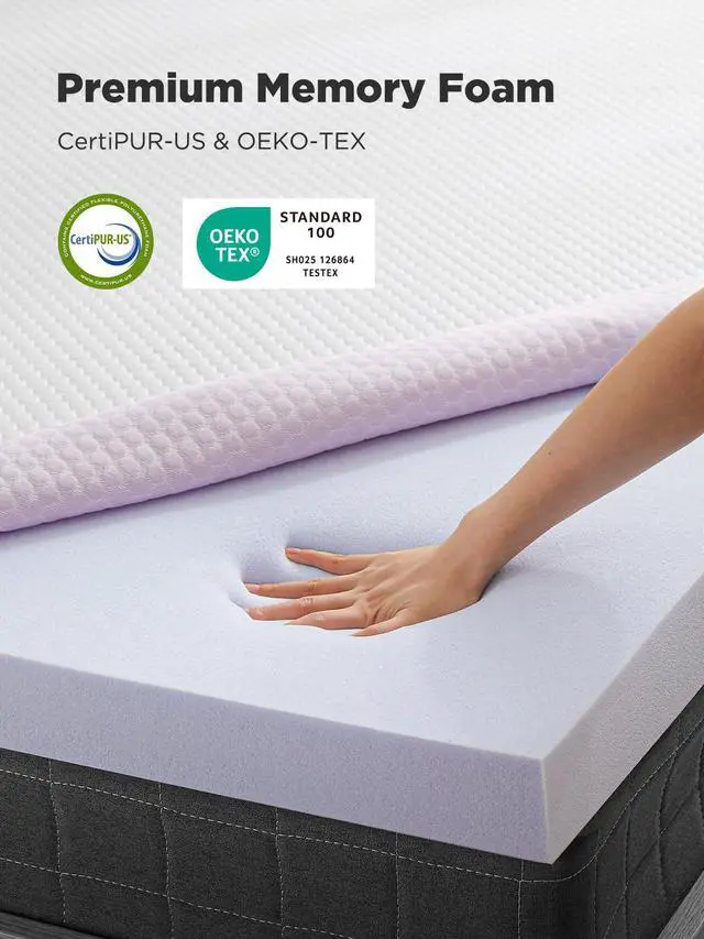 Alt view image 7 of 7 - Queen Mattress Topper, 3 Inch Gel Memory Foam Mattress Topper for Pressure Relief, Premium Soft Cooling Sleep, Non-Slip Design with Removable & Washable Cover, Oeko-Tex Certified