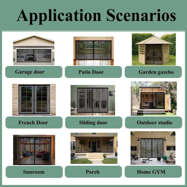 Alt view image 3 of 7 - Magnetic Garage Door Screen 20x8ft for 2 3 Car Garage Patio Porch