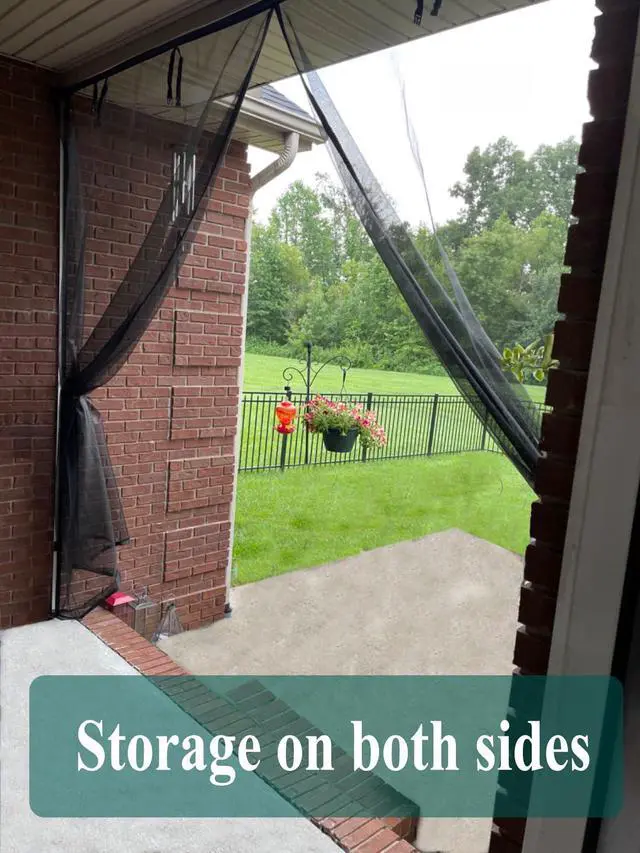 Alt view image 5 of 7 - Magnetic Garage Door Screen 14x9ft for 1 2 Car Garage Carport Patio Porch