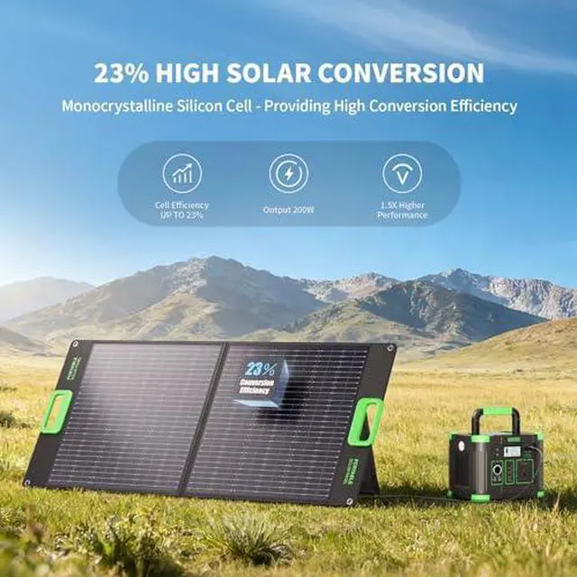 Alt view image 2 of 7 - 100W Portable Solar Panel for Power Station Generator 23.5% High Efficiency