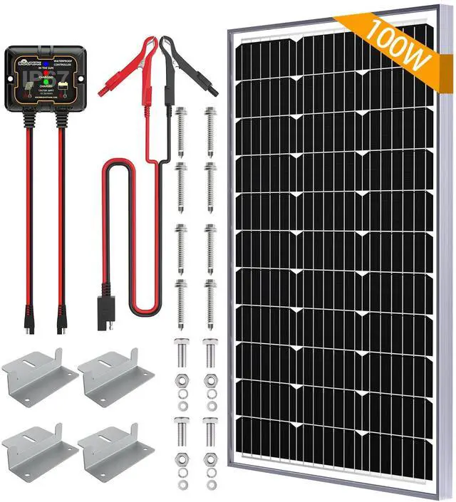 Main image of 100W 12V Solar Battery Charger Waterproof Solar Battery Maintainer