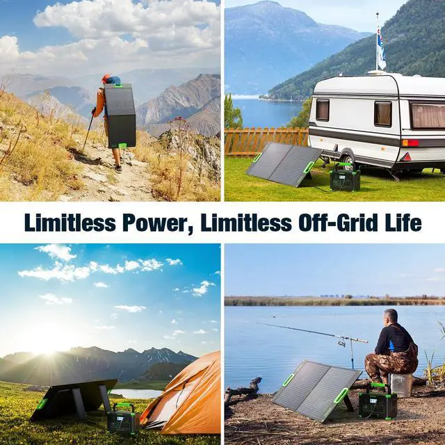 Alt view image 7 of 7 - 100W Portable Solar Panel for Power Station Generator, Waterproof Foldable