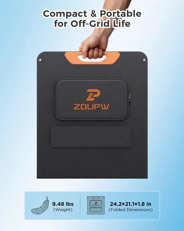 Alt view image 2 of 7 - 100W Portable Solar Panel for Power Station,23.5% Efficiency Mono Foldable Solar Charger for Jackery 300/Ecoflow River/Anker/Bluetti,IP67 Waterproof for Camping RV Off-Grid Emergency Power