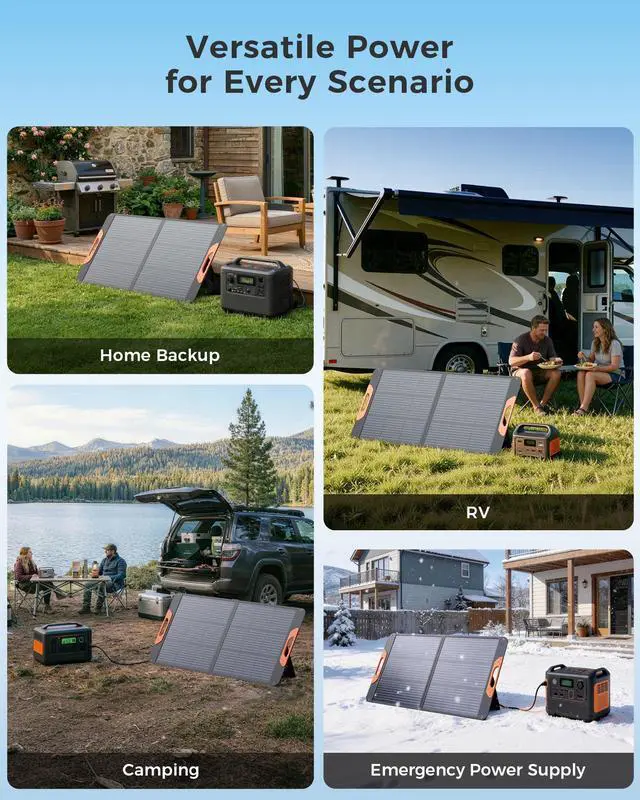 Alt view image 7 of 7 - 100W Portable Solar Panel for Power Station,23.5% Efficiency Mono Foldable Solar Charger for Jackery 300/Ecoflow River/Anker/Bluetti,IP67 Waterproof for Camping RV Off-Grid Emergency Power