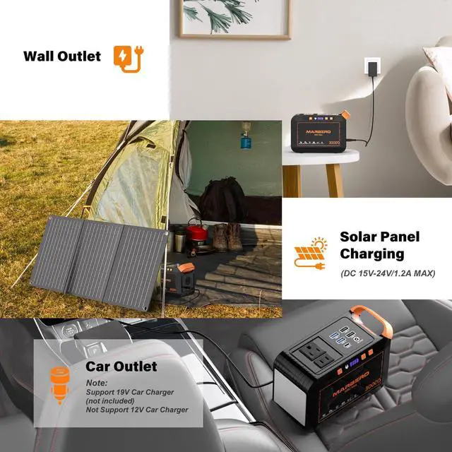 Alt view image 6 of 7 - 111Wh Solar Generator with Panels Included Solar Panel Kit 30W