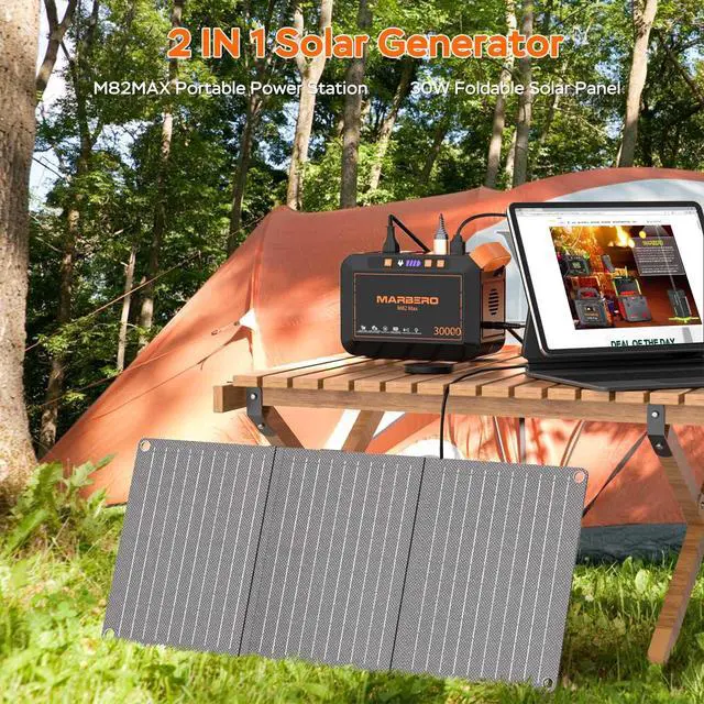 Alt view image 5 of 7 - 111Wh Solar Generator with Panels Included Solar Panel Kit 30W