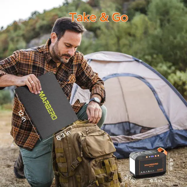 Alt view image 4 of 7 - 111Wh Solar Generator with Panels Included Solar Panel Kit 30W