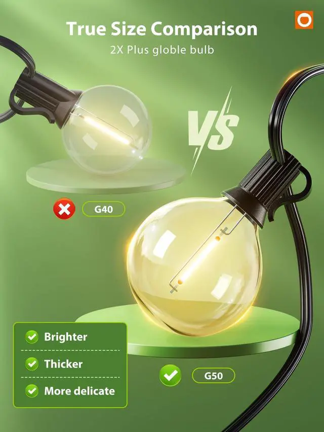 Alt view image 2 of 7 - 200FT Solar String Lights for Outside G50 Waterproof