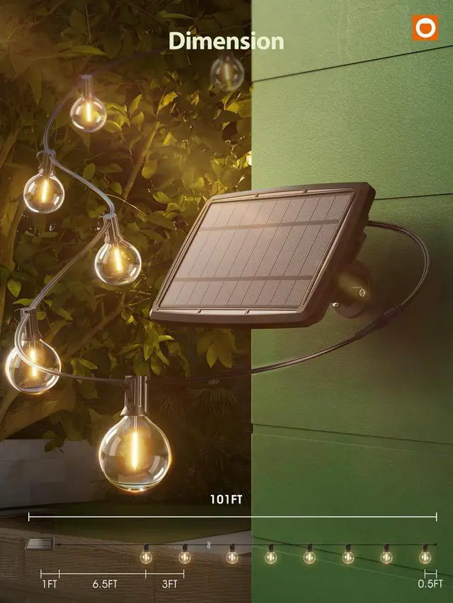 Alt view image 6 of 7 - 200FT Solar String Lights for Outside G50 Waterproof