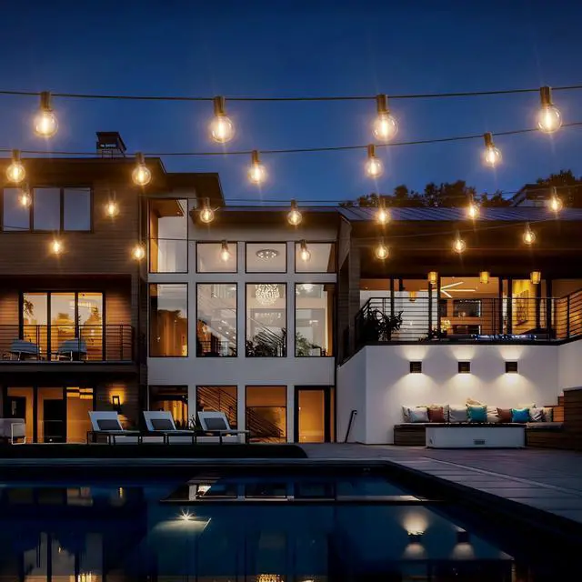 Alt view image 7 of 7 - Solar Outdoor String Lights 200FT, G40 Patio Lights Shatterproof Dimmable Vintage Edison Bulbs - Solar Powered Weatherproof Light for Patio, Backyard, Garden, Bistro(2X100 FT)