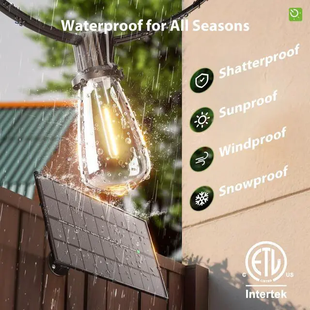 Alt view image 4 of 7 - 198FT(192+6) Solar String Lights Outdoor Waterproof with USB & Remote