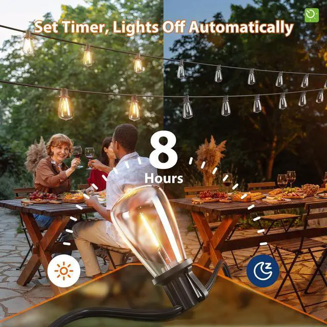 Alt view image 7 of 7 - 198FT(192+6) Solar String Lights Outdoor Waterproof with USB & Remote