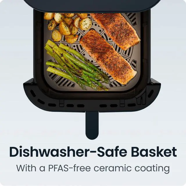 Alt view image 6 of 6 - Crispinator Air Fryer 7-in-1 with 8 Qt Capacity, 450°F Max Temp & TurboFry Pro Technology for Fast, Even Results, Bake, Broil, Dehydrate, Viewing Window, Nonstick Ceramic-Coated Basket