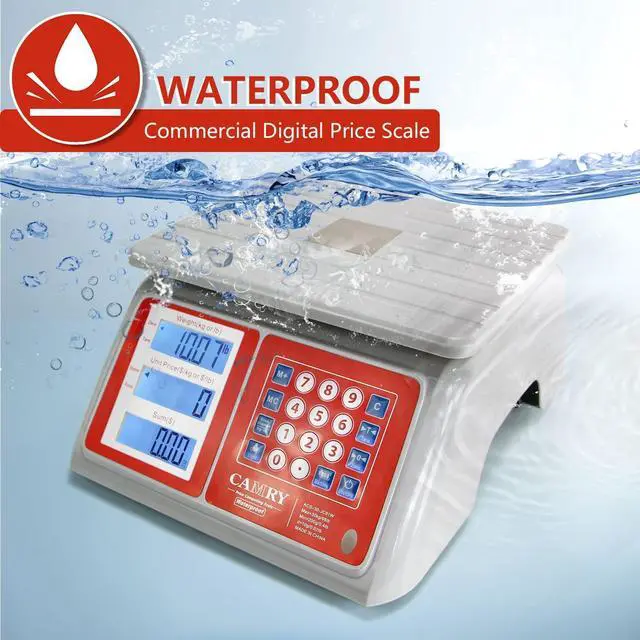 Alt view image 2 of 7 - Waterproof Commercial Food Scale, 66lb/30kg, Price Computing
