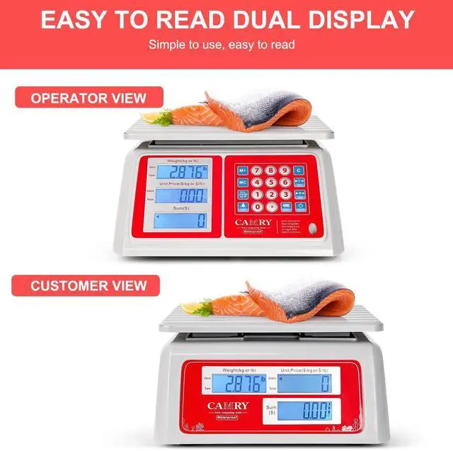 Alt view image 4 of 7 - Waterproof Commercial Food Scale, 66lb/30kg, Price Computing