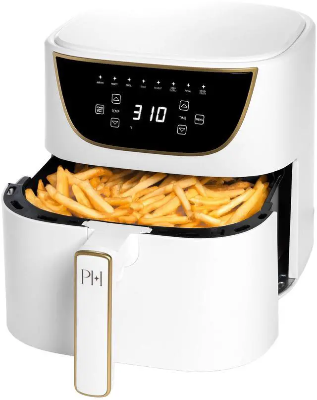 Main image of 6-Quart Air Fryer, Nonstick Basket Made Without PFAS, Touchscreen, 8-in-1 (Fry, Roast, Broil, Bake, Reheat, Keep Warm, Pizza, Dehydrate), Dishwasher Safe Basket and Crisping Tray, White