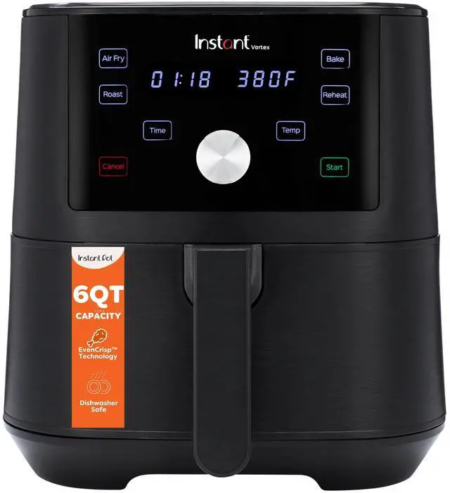Main image of Vortex 6QT XL Air Fryer, 4-in-1 Functions that Crisps, Roasts, Reheats, Bakes for Quick Easy Meals, 100+ In-App Recipes, is Dishwasher-Safe, from the Makers of , Black
