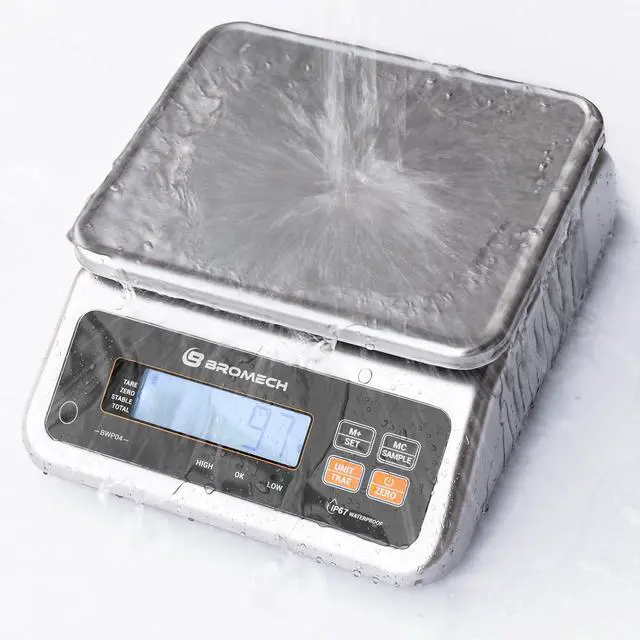 Main image of Food Scale Pound and Ounce, Rechargable, Commercial Grade, Stainless Steel Platform, for Meat Shop, Deli, Produce Market (66lb)