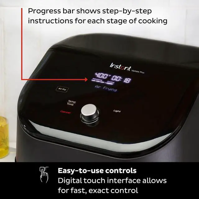 Alt view image 4 of 6 - Vortex Plus 6QT ClearCook Air Fryer, Clear Windows, Custom Program Options, 6-in-1 Functions, Crisps, Broils, Roasts, Dehydrates, Bakes, Reheats, from the Makers of , Black